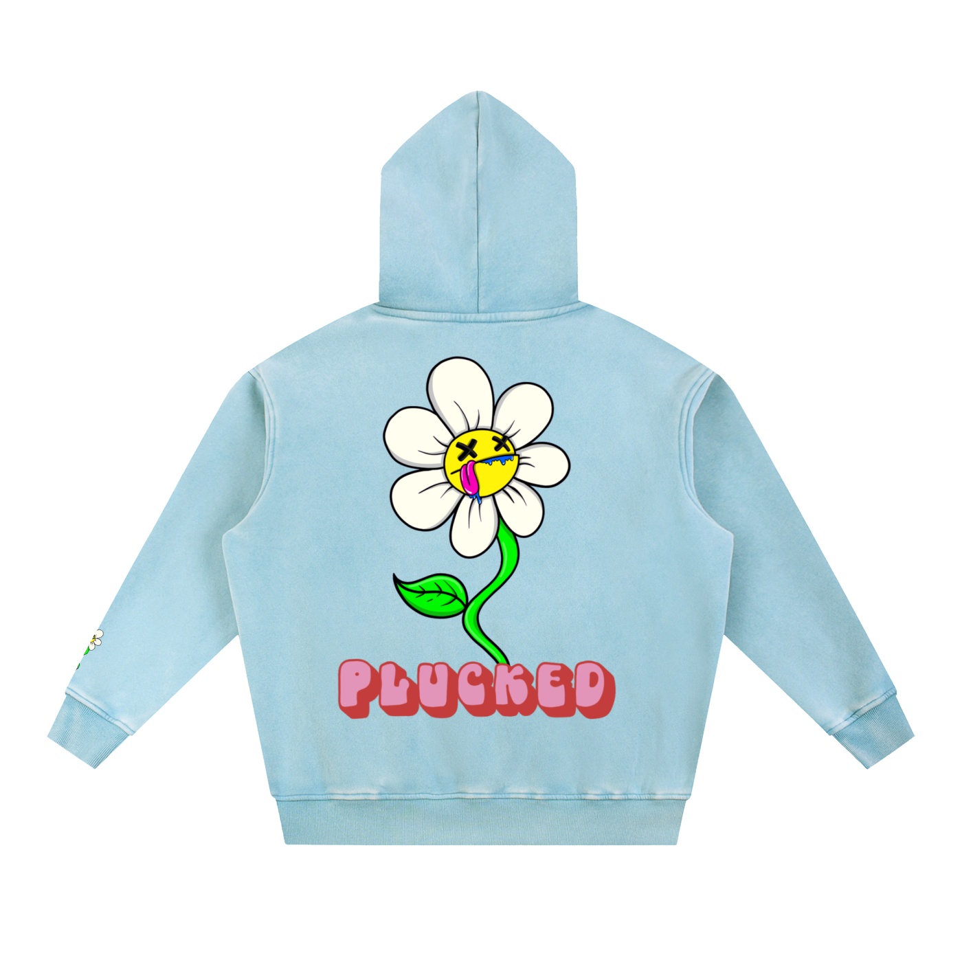 “PLUCKED” Snow Wash Fleece Oversize Hoodie - Image 6