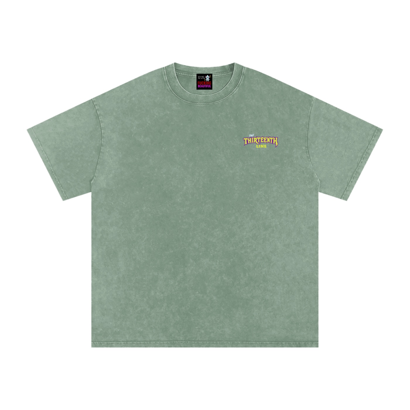 “MONSTER”Snow Washed Oversized Cotton T-Shirt - Image 9