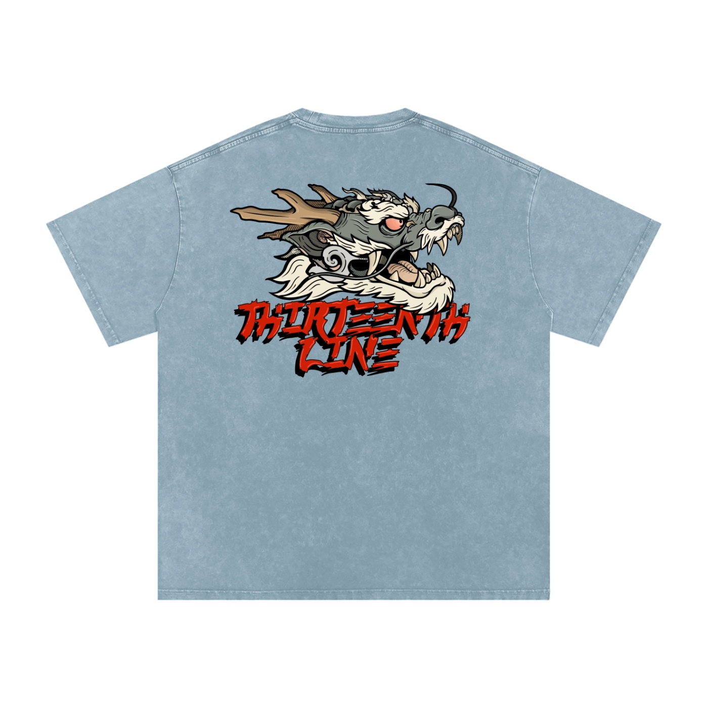 “DRAGON” Snow Washed Oversized Cotton T-Shirt - Image 38