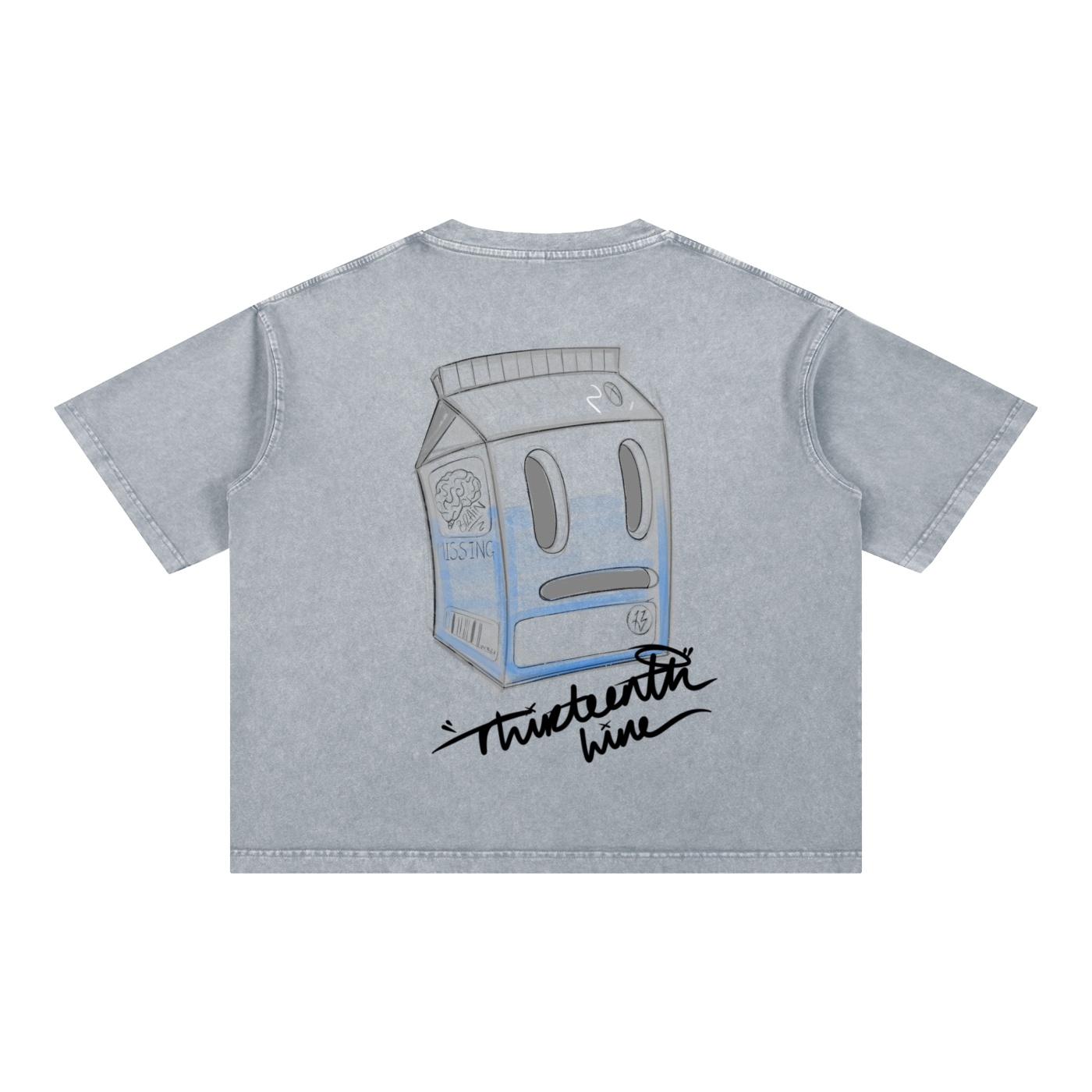 “MISSING” Mineral Wash Boxy Cotton T-Shirt - Image 6