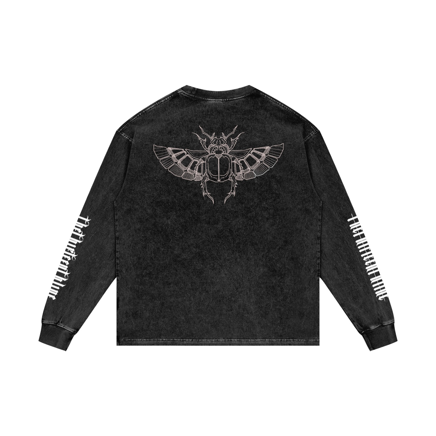 “SCARAB” Acid Wash Oversize Long Sleeve T-Shirt - Image 2