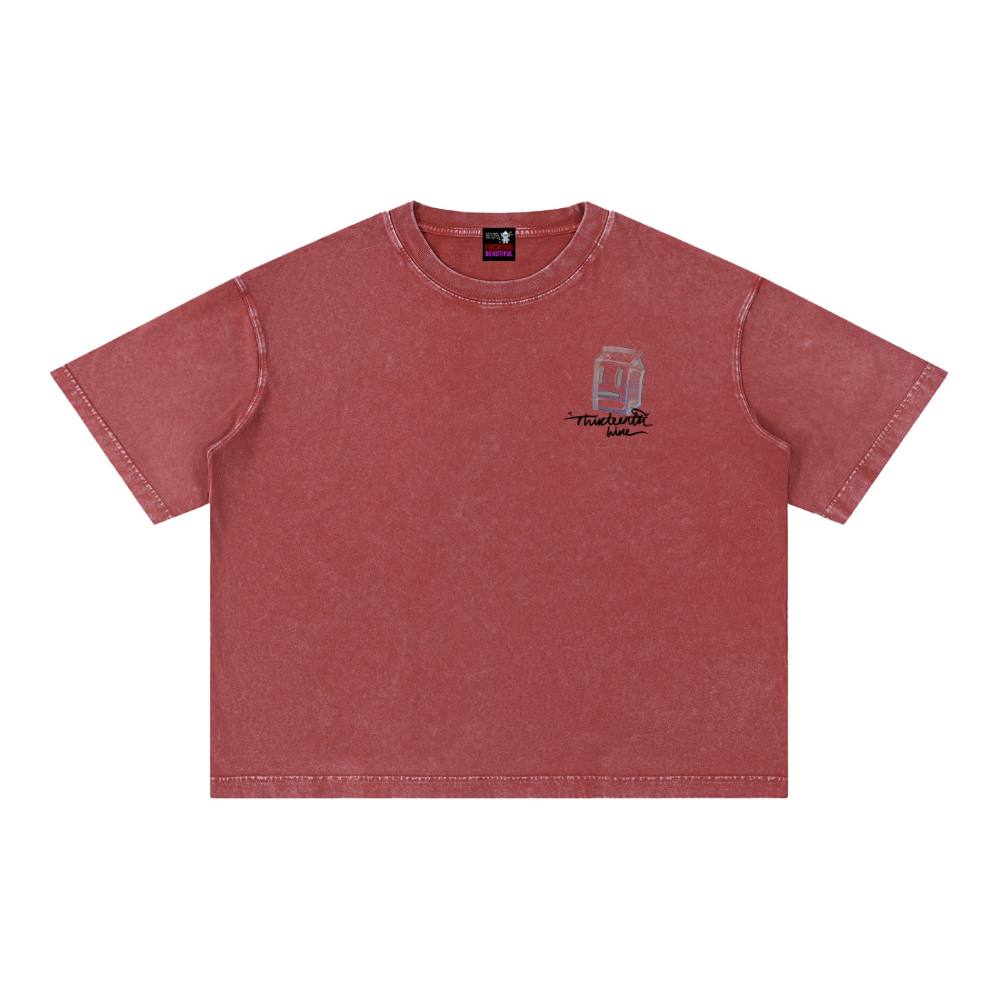 “MISSING” Mineral Wash Boxy Cotton T-Shirt - Image 23