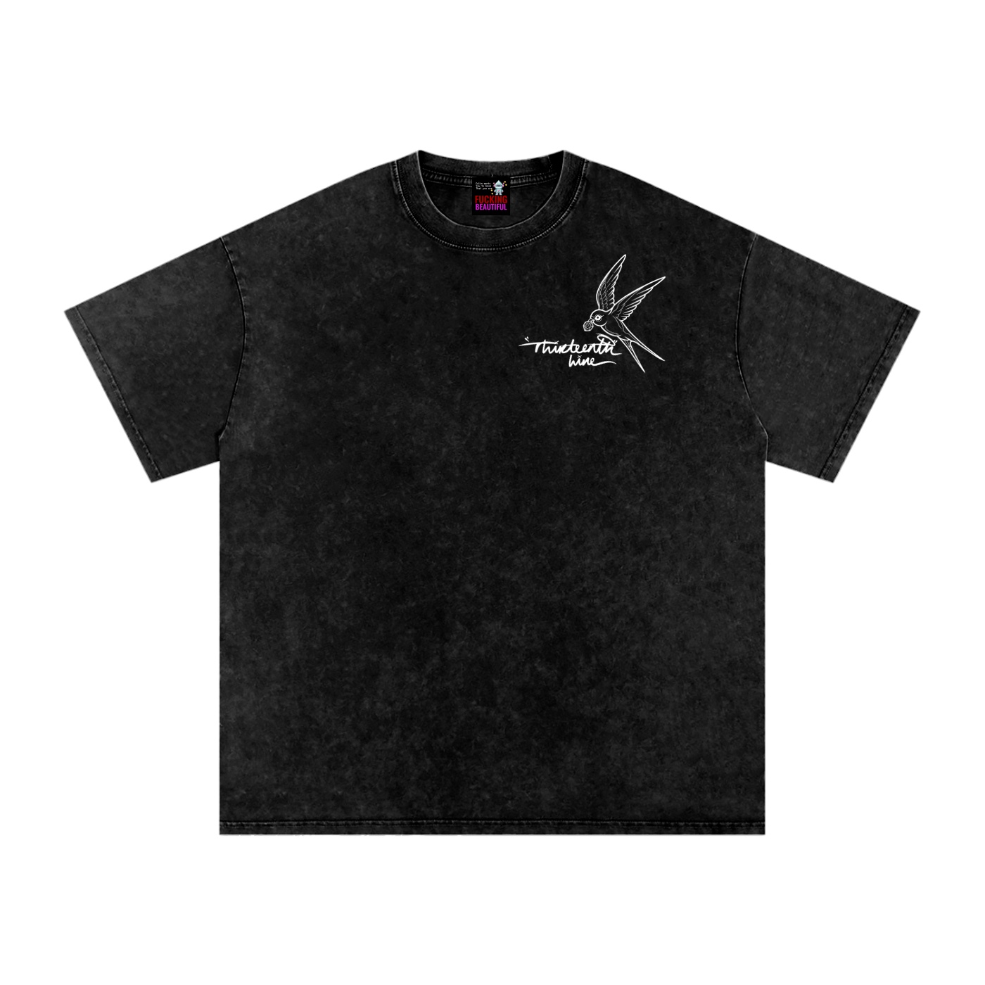 “THE HAPPY PRINCE” Snow Washed Oversized Cotton T-Shirt