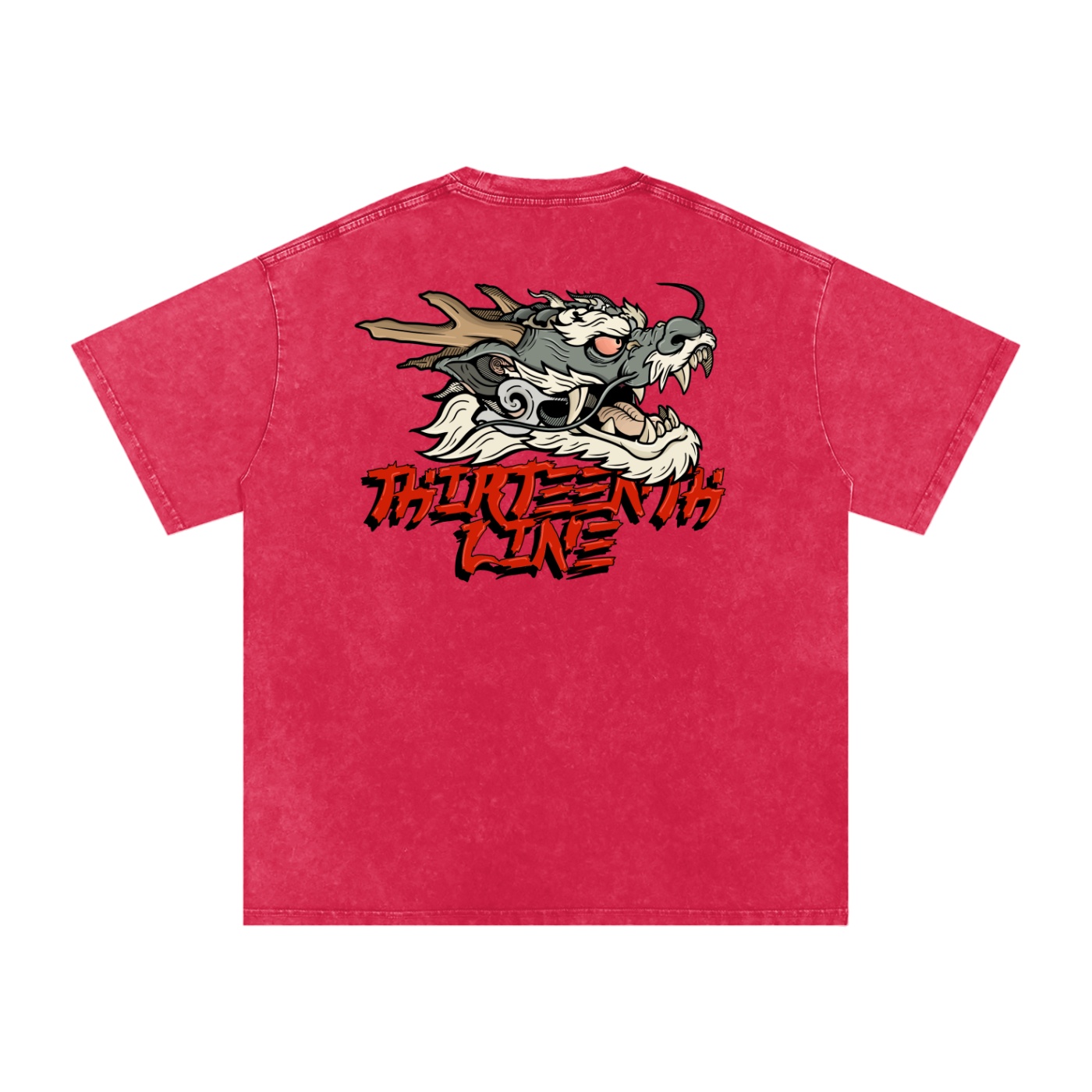 “DRAGON” Snow Washed Oversized Cotton T-Shirt - Image 46