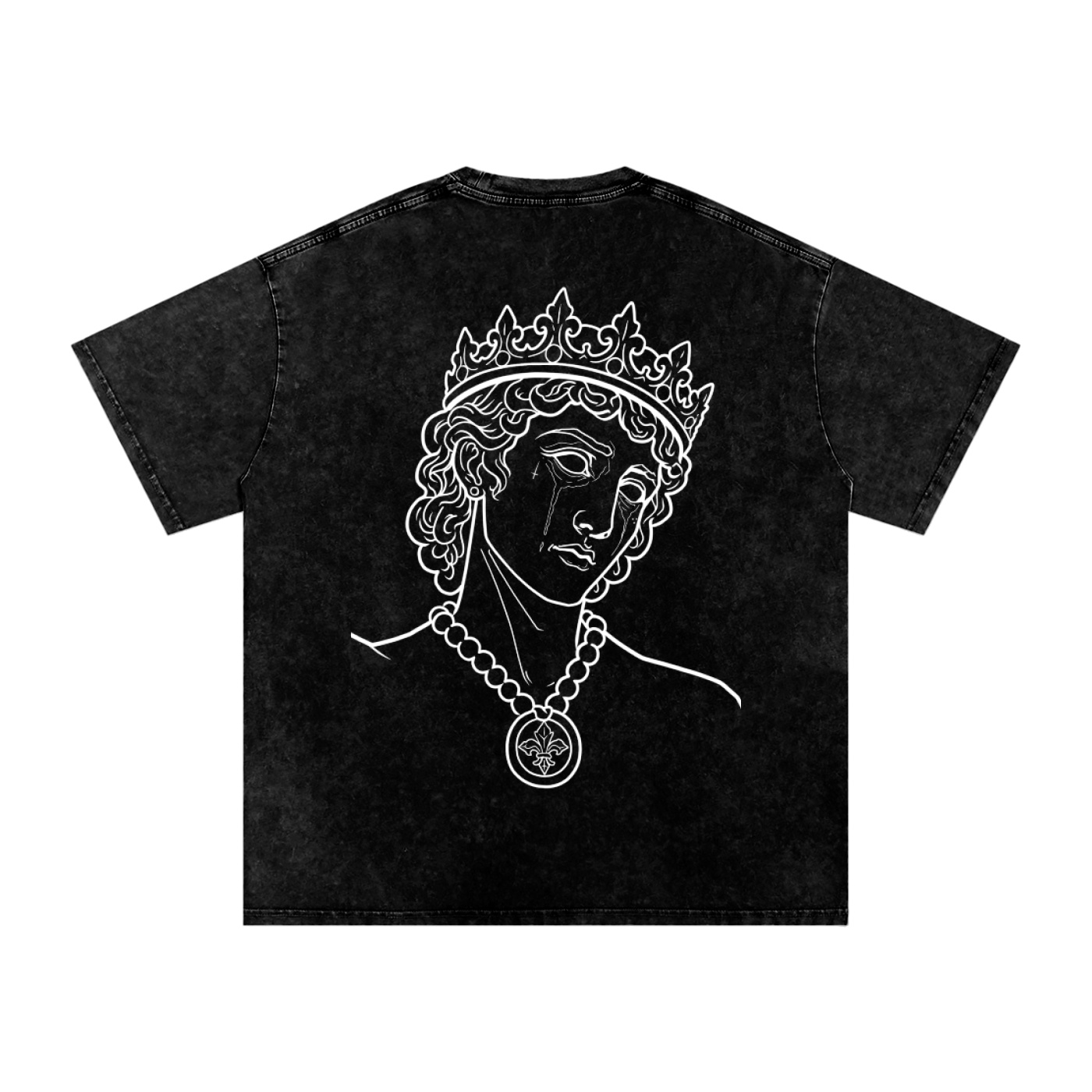 “THE HAPPY PRINCE” Snow Washed Oversized Cotton T-Shirt - Image 2