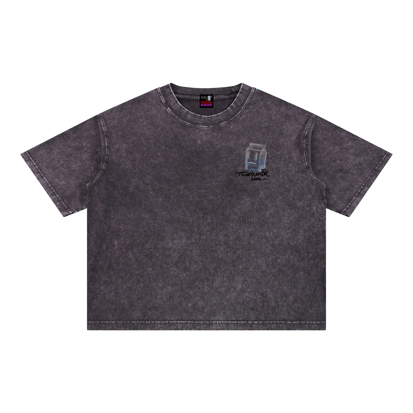 “MISSING” Mineral Wash Boxy Cotton T-Shirt - Image 13