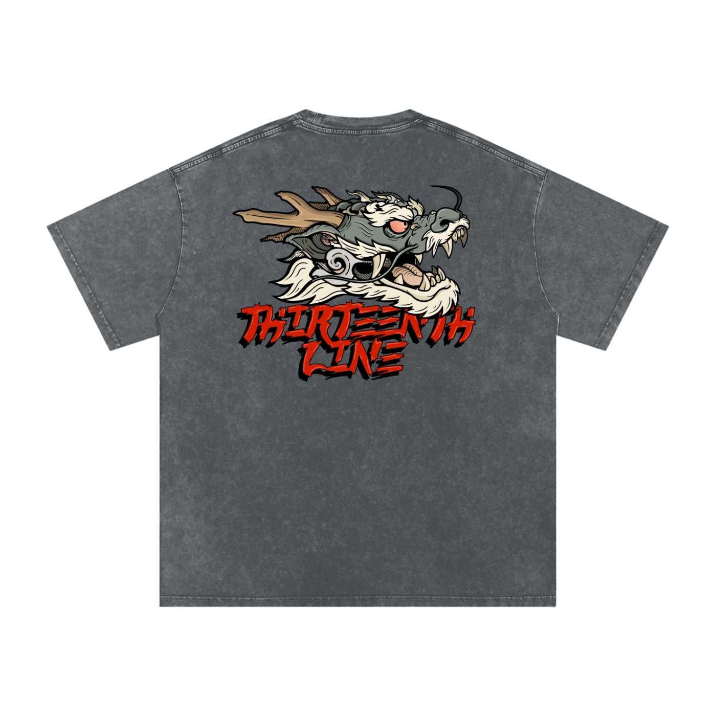 “DRAGON” Snow Washed Oversized Cotton T-Shirt - Image 28