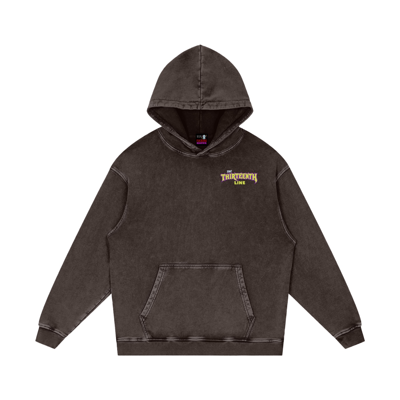“13 IN MY POCKET” Snow Washed Loose Cotton Hoodie - Image 15