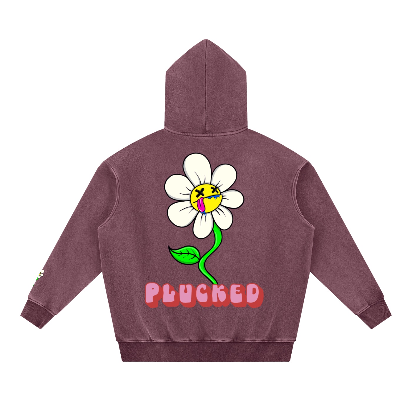 “PLUCKED” Snow Wash Fleece Oversize Hoodie - Image 14