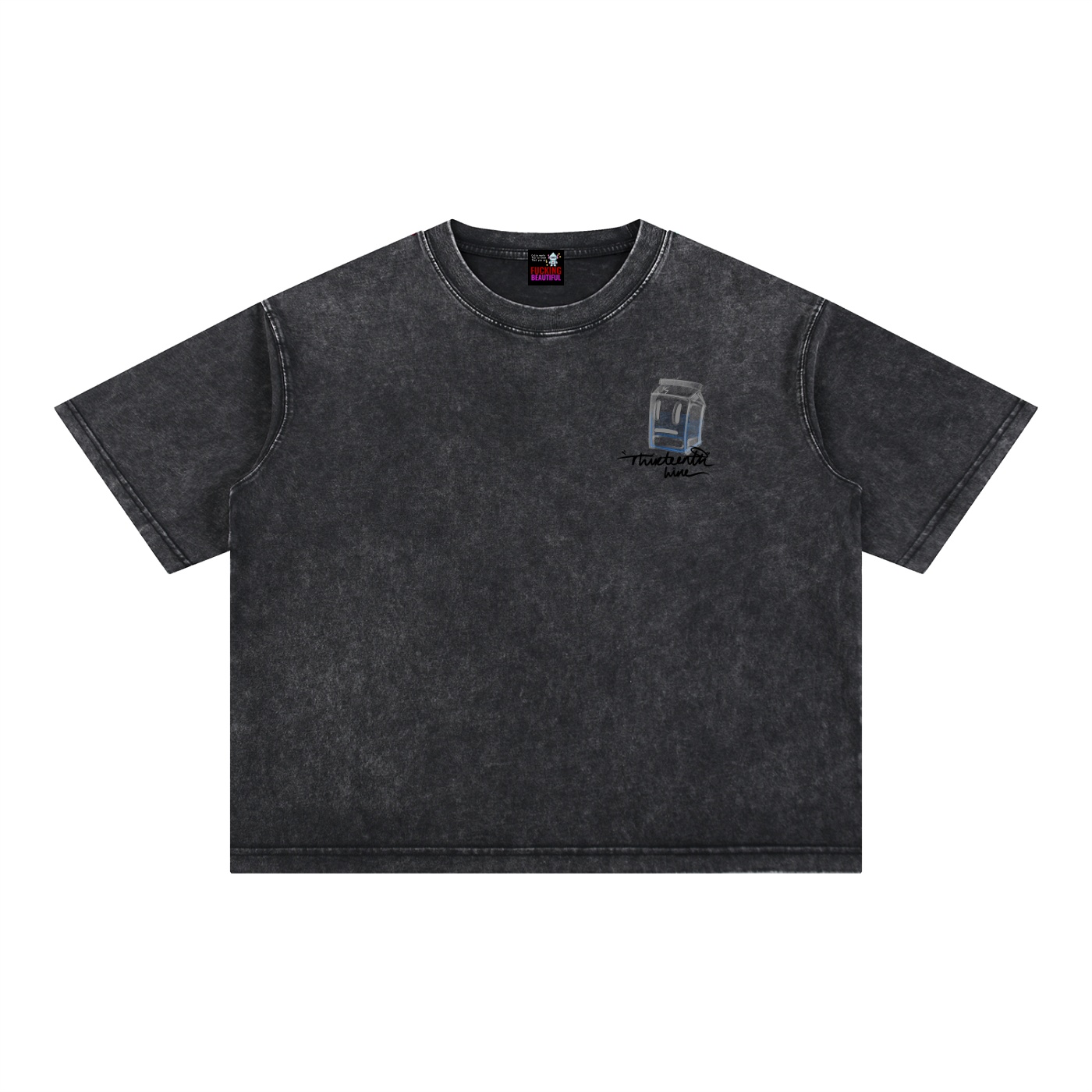 “MISSING” Mineral Wash Boxy Cotton T-Shirt - Image 4
