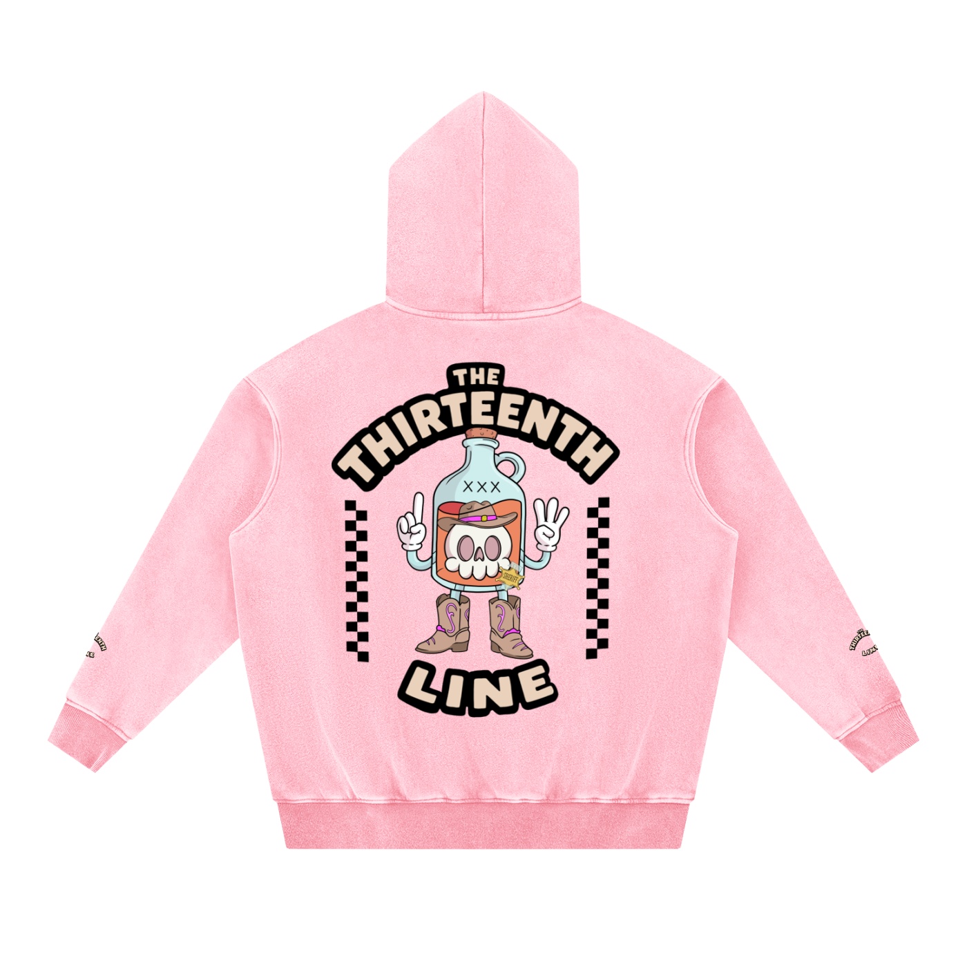 “SHERIFF BOTTLE BRAIN” Snow Wash Fleece Oversize Hoodie - Image 18