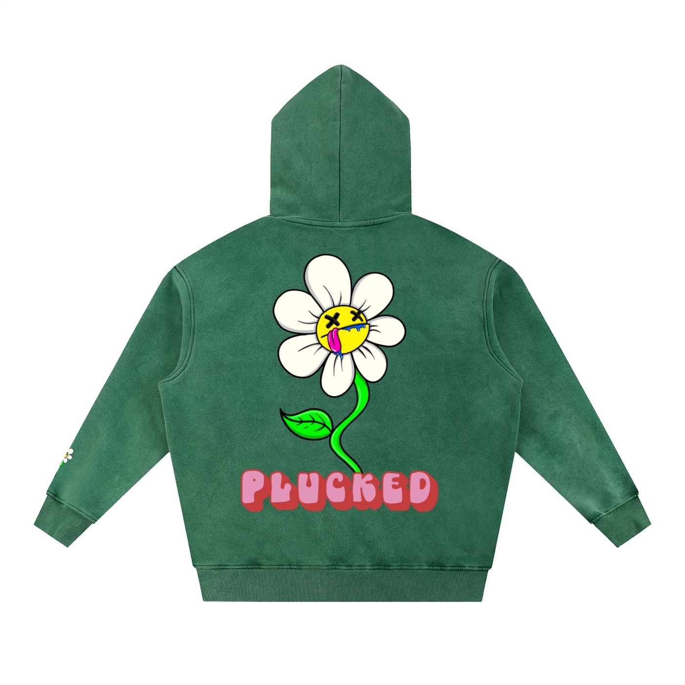 “PLUCKED” Snow Wash Fleece Oversize Hoodie - Image 12