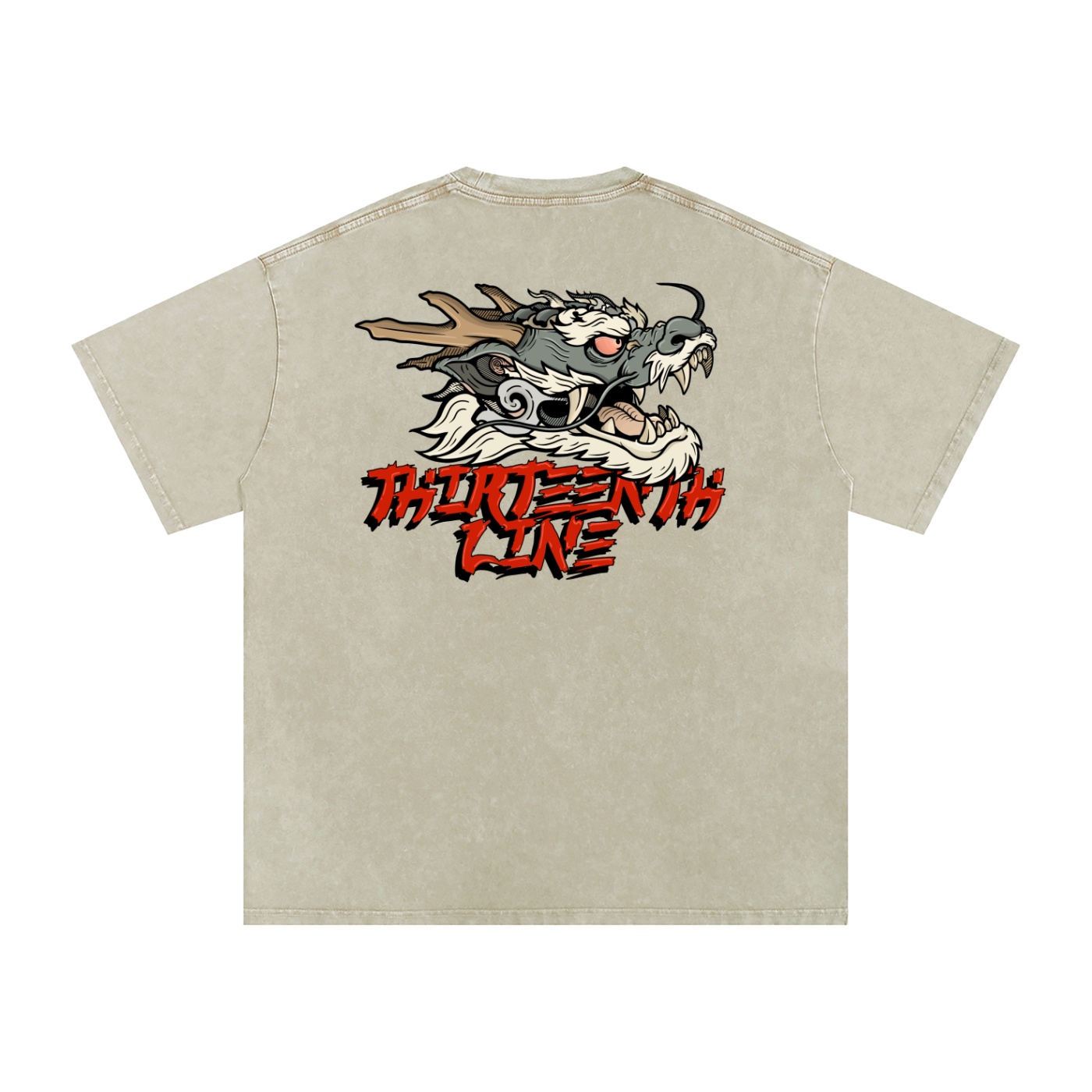 “DRAGON” Snow Washed Oversized Cotton T-Shirt - Image 24