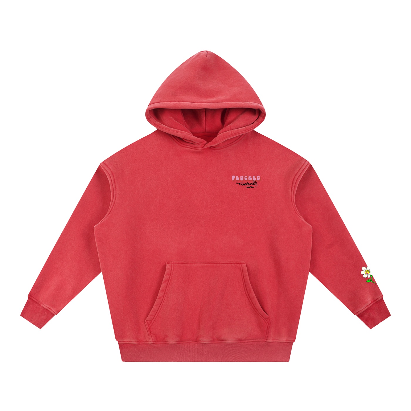 “PLUCKED” Snow Wash Fleece Oversize Hoodie - Image 9