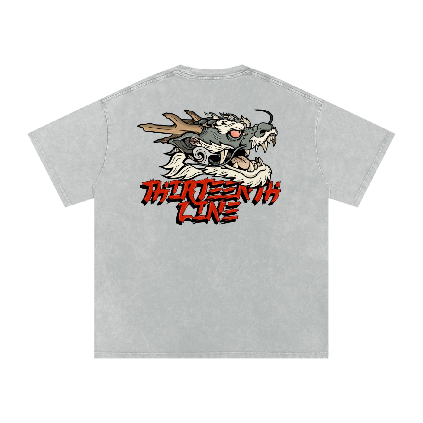 “DRAGON” Snow Washed Oversized Cotton T-Shirt - Image 8