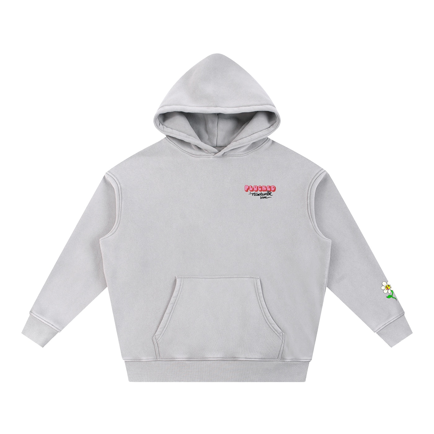“PLUCKED” Snow Wash Fleece Oversize Hoodie - Image 3