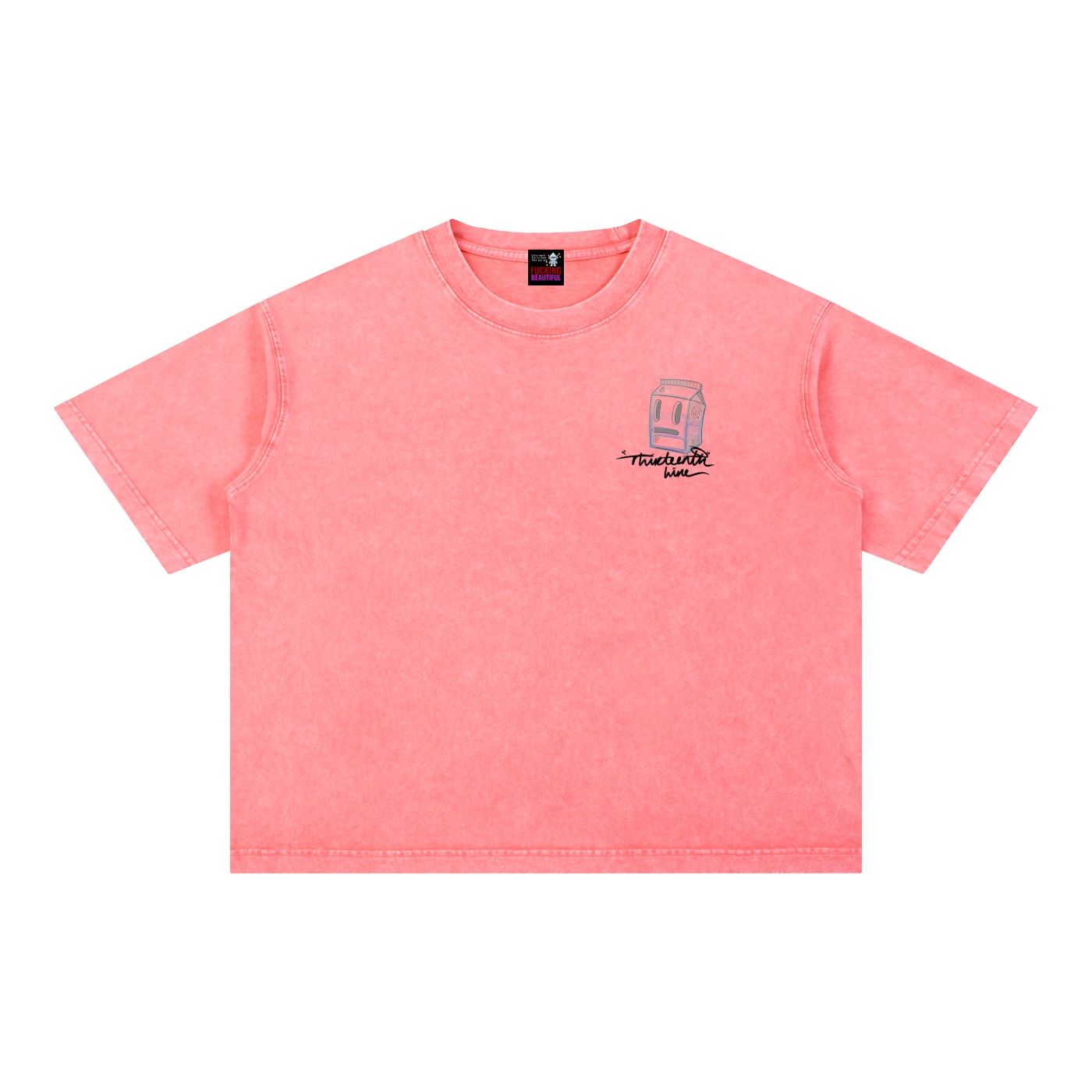 “MISSING” Mineral Wash Boxy Cotton T-Shirt - Image 9
