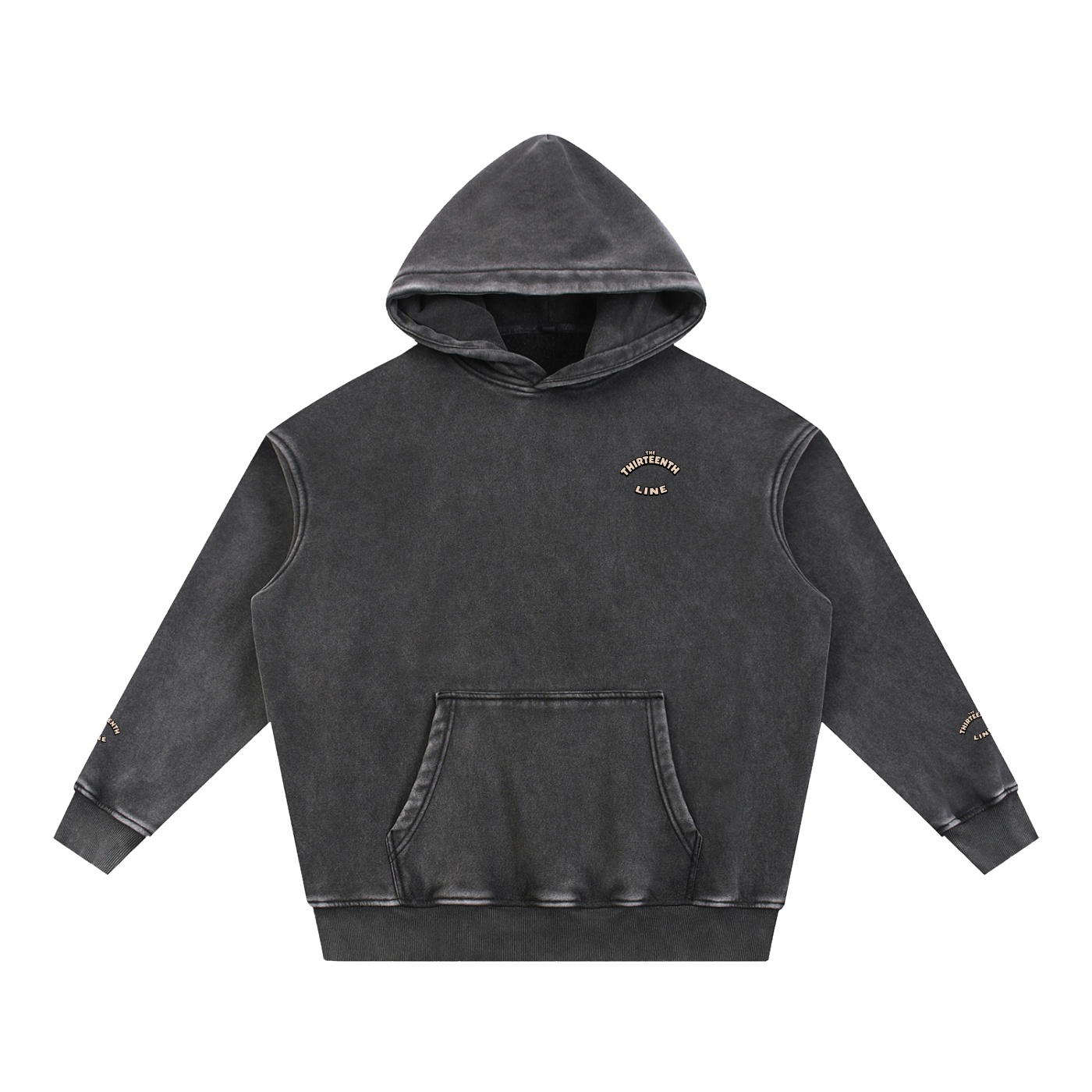 “SHERIFF BOTTLE BRAIN” Snow Wash Fleece Oversize Hoodie