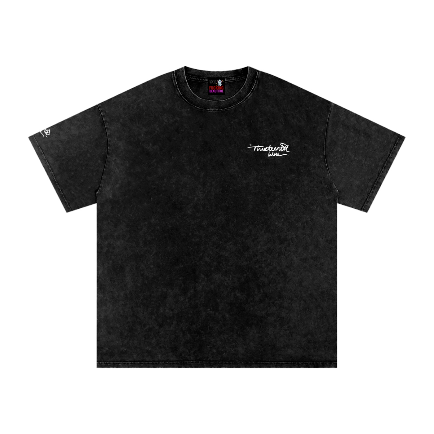 “TATTOO GHOST” Snow Washed Oversized Cotton T-Shirt - Image 2