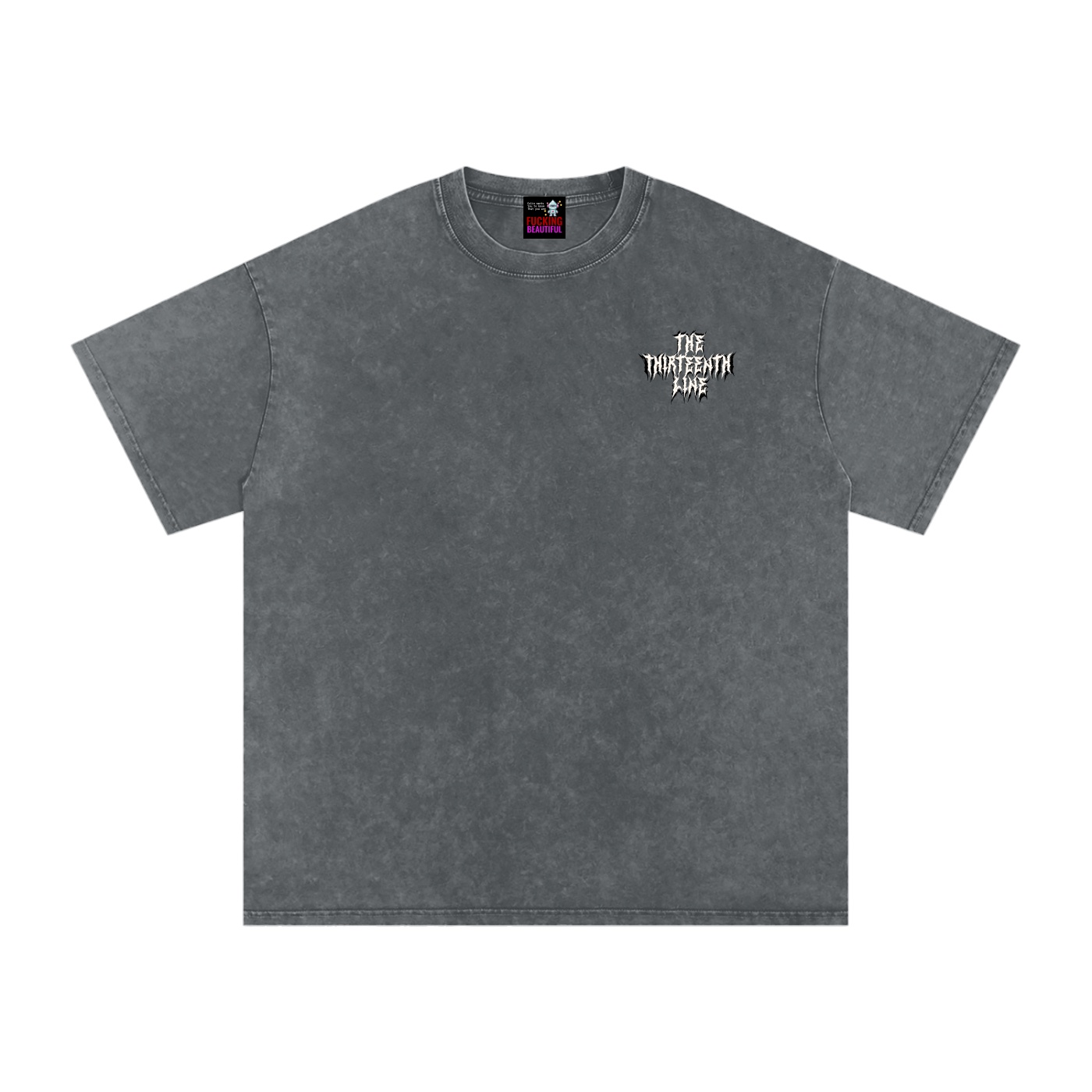 “SCARAB”Snow Washed Oversized Cotton T-Shirt - Image 9