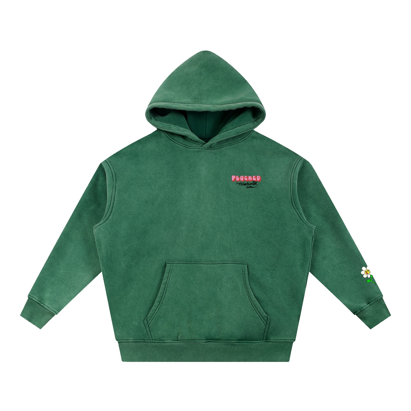 “PLUCKED” Snow Wash Fleece Oversize Hoodie - Image 11