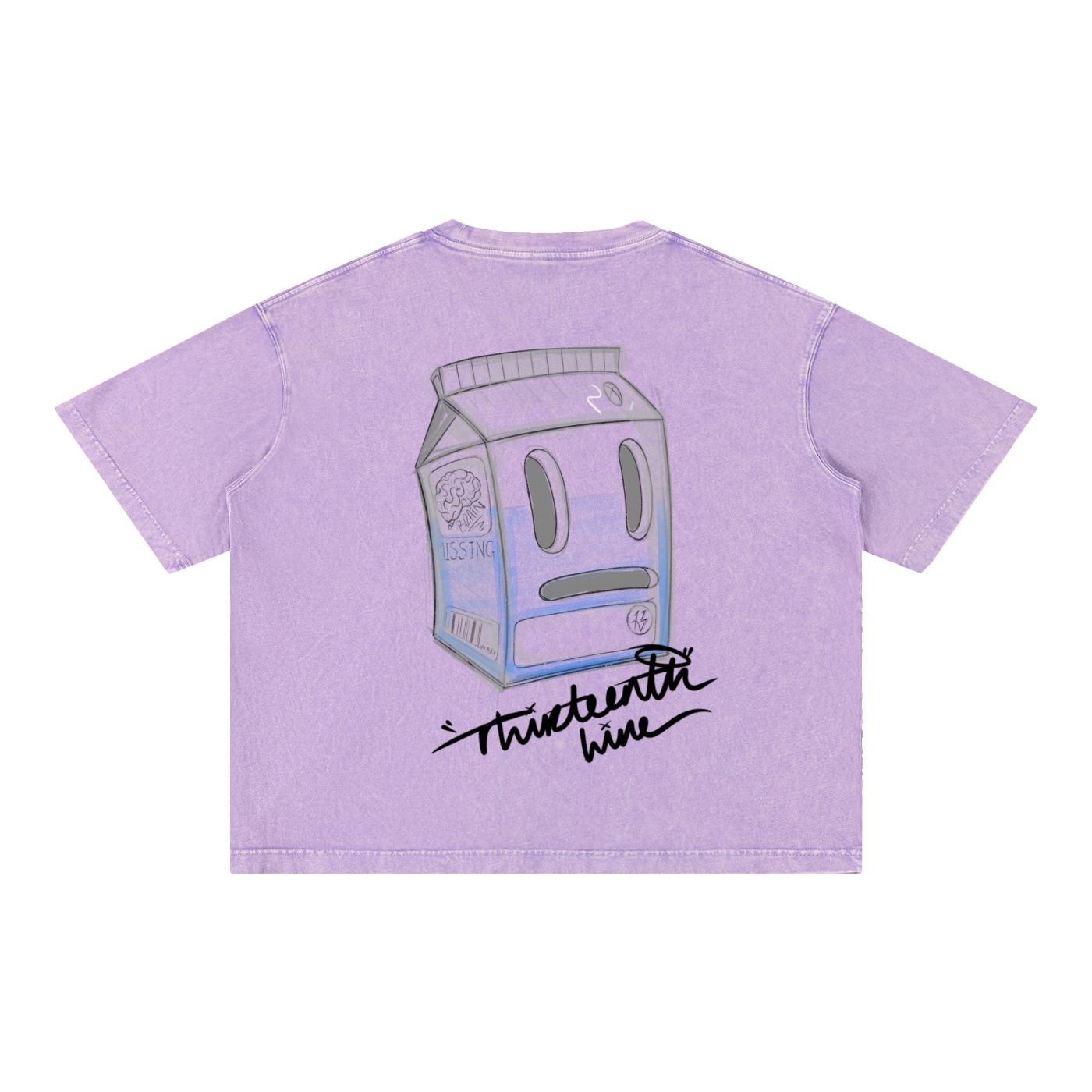 “MISSING” Mineral Wash Boxy Cotton T-Shirt - Image 22