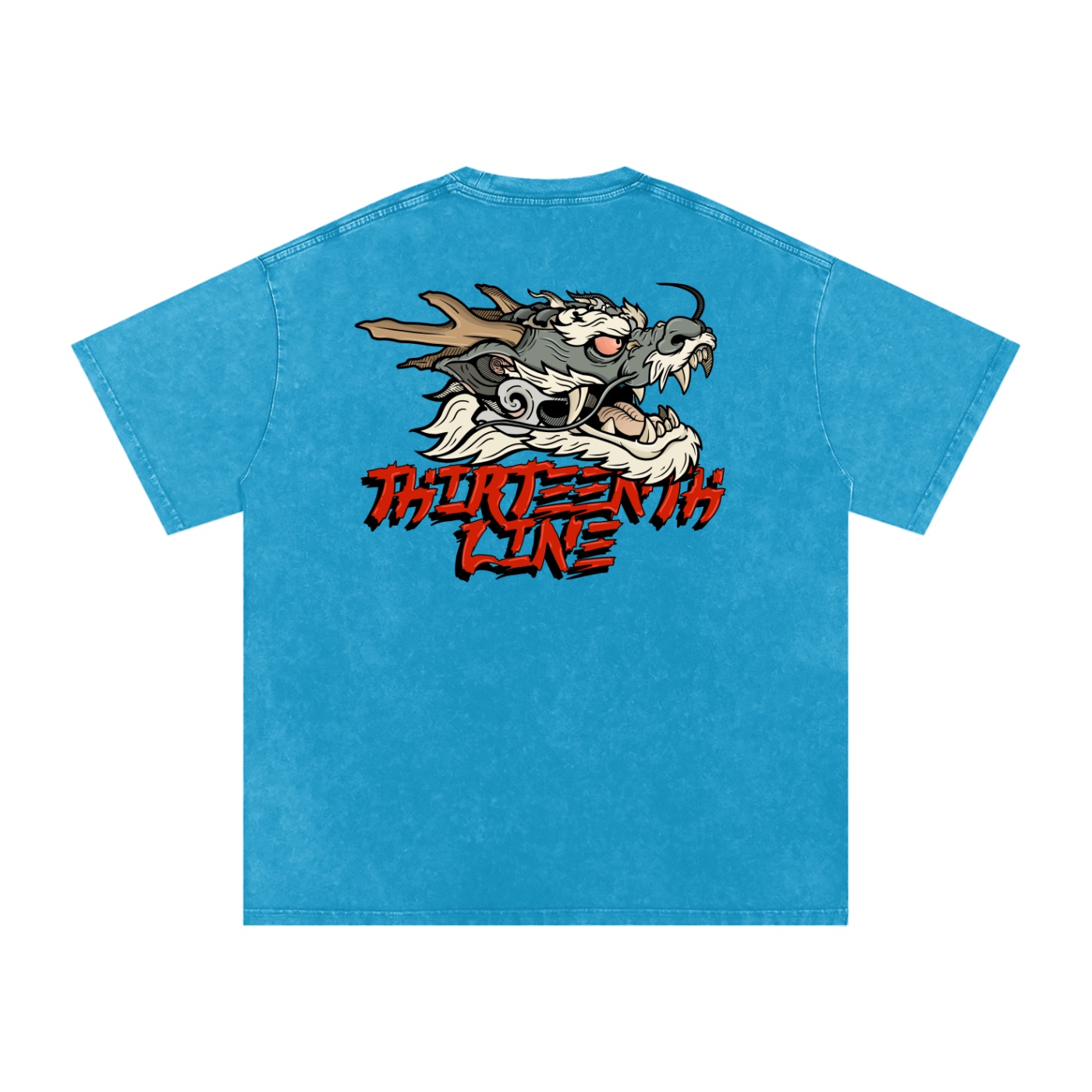 “DRAGON” Snow Washed Oversized Cotton T-Shirt - Image 42