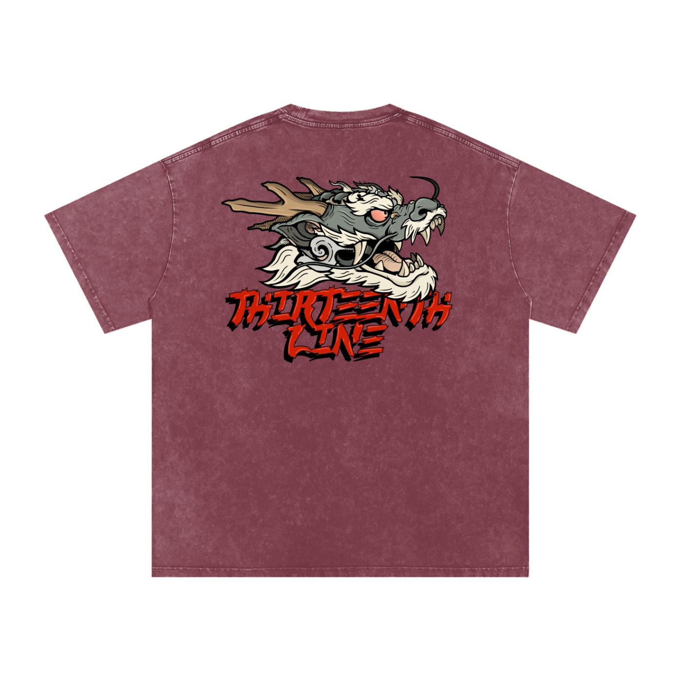 “DRAGON” Snow Washed Oversized Cotton T-Shirt - Image 18