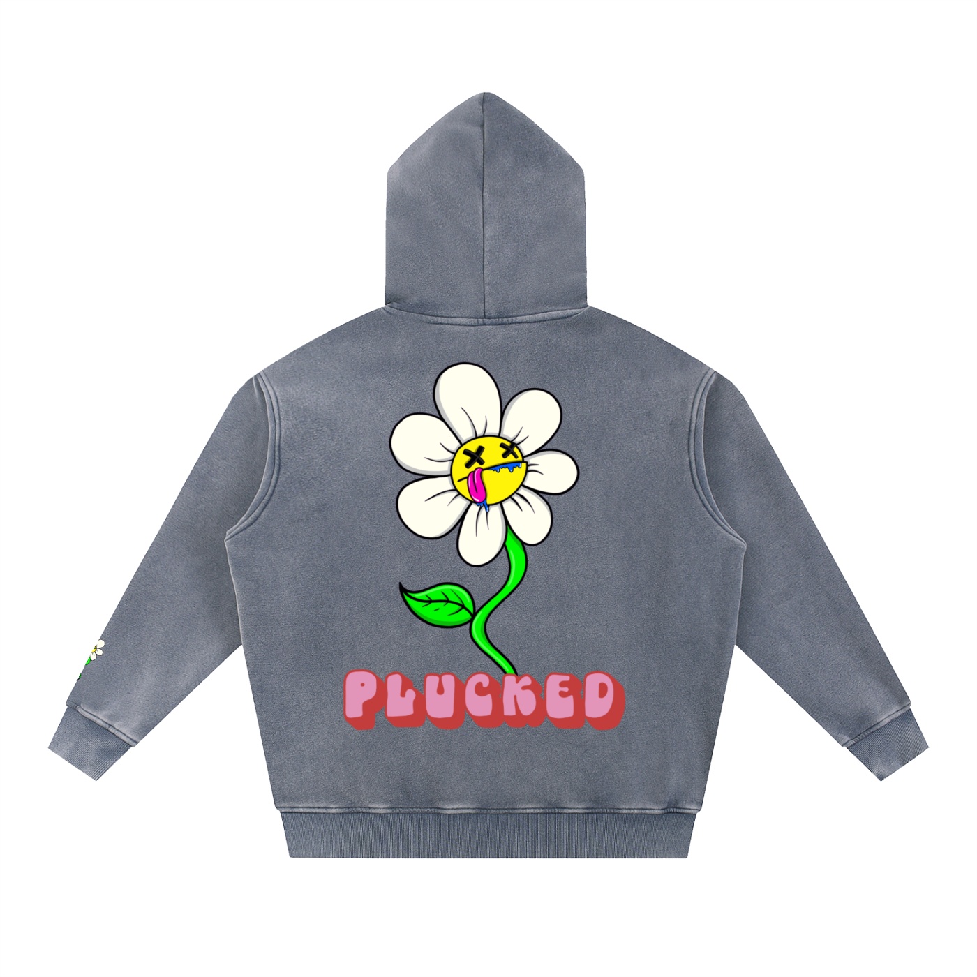 “PLUCKED” Snow Wash Fleece Oversize Hoodie - Image 8