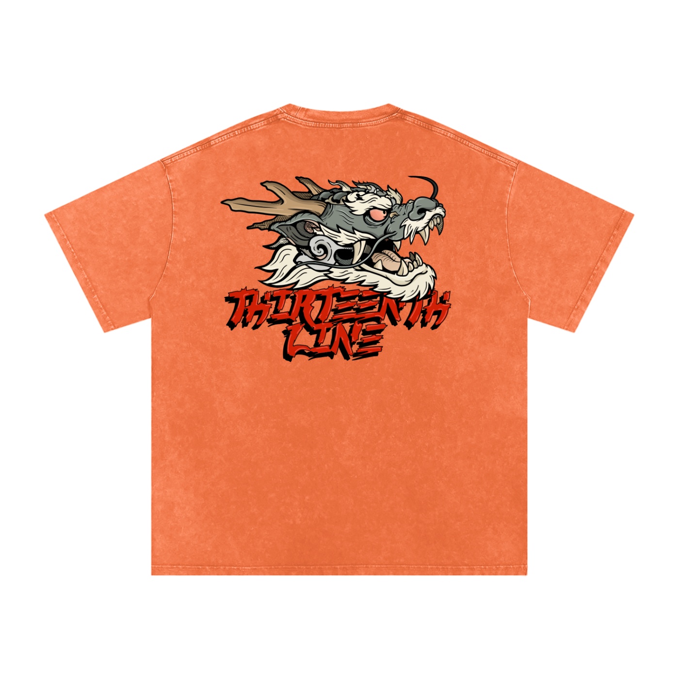 “DRAGON” Snow Washed Oversized Cotton T-Shirt - Image 14