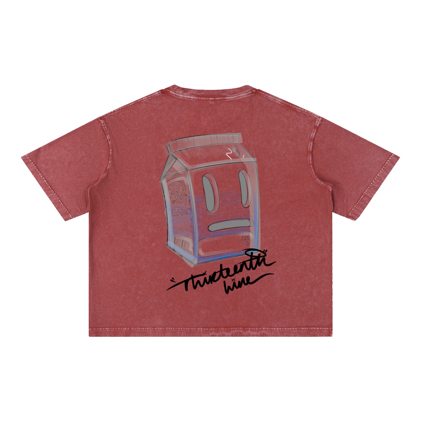 “MISSING” Mineral Wash Boxy Cotton T-Shirt - Image 24