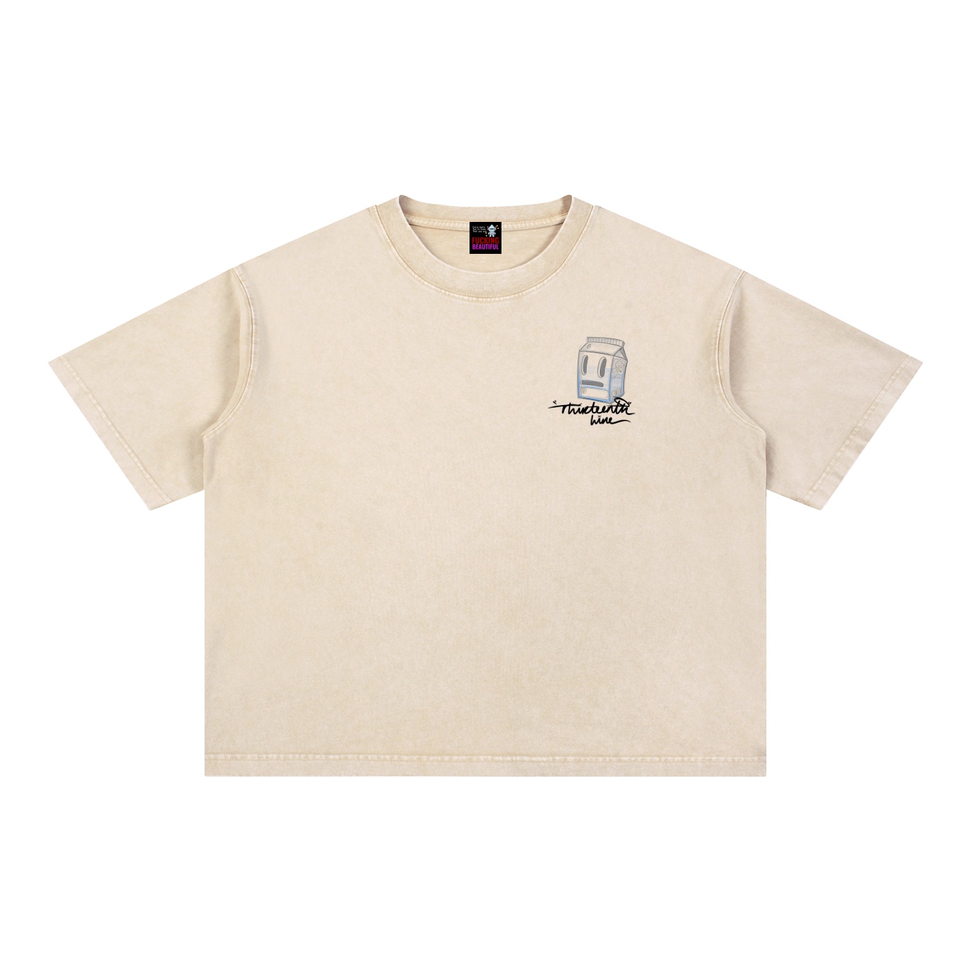 “MISSING” Mineral Wash Boxy Cotton T-Shirt - Image 7