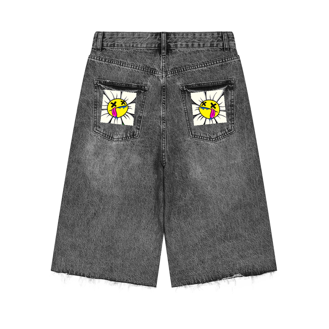 “PLUCKED” Men’s Vintage Wide Leg Denim Shorts - Image 2