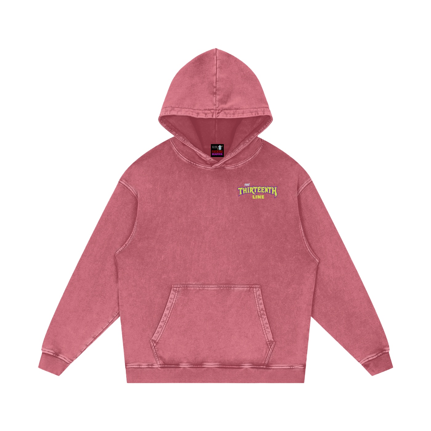 “13 IN MY POCKET” Snow Washed Loose Cotton Hoodie - Image 7