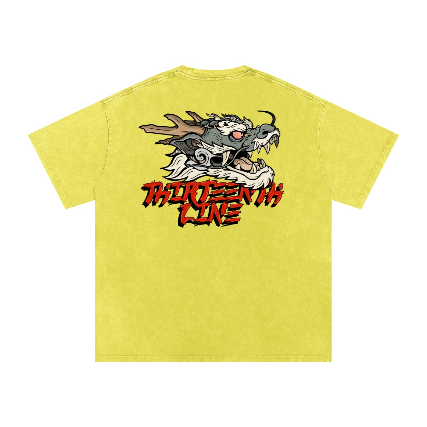 “DRAGON” Snow Washed Oversized Cotton T-Shirt - Image 44