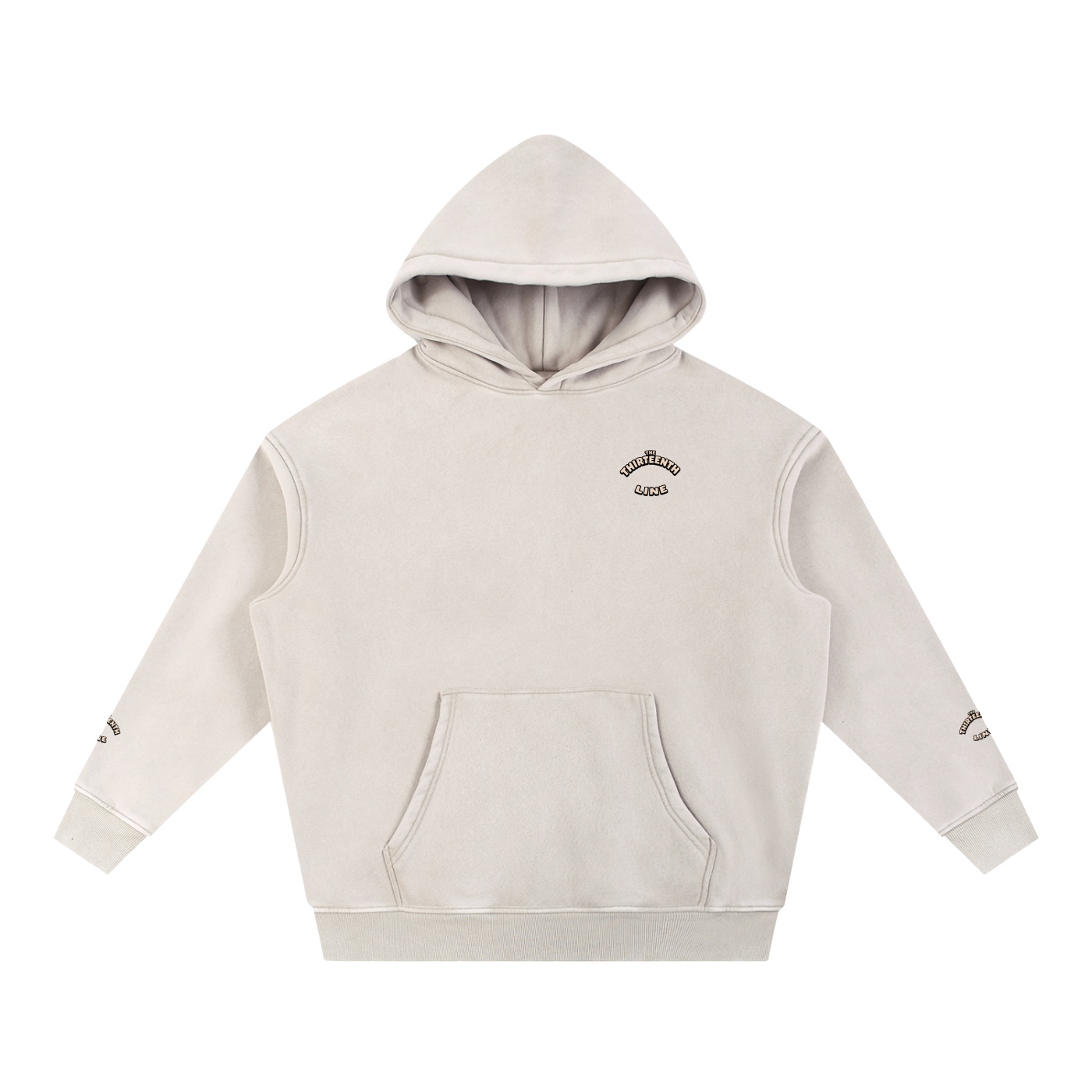 “SHERIFF BOTTLE BRAIN” Snow Wash Fleece Oversize Hoodie - Image 3