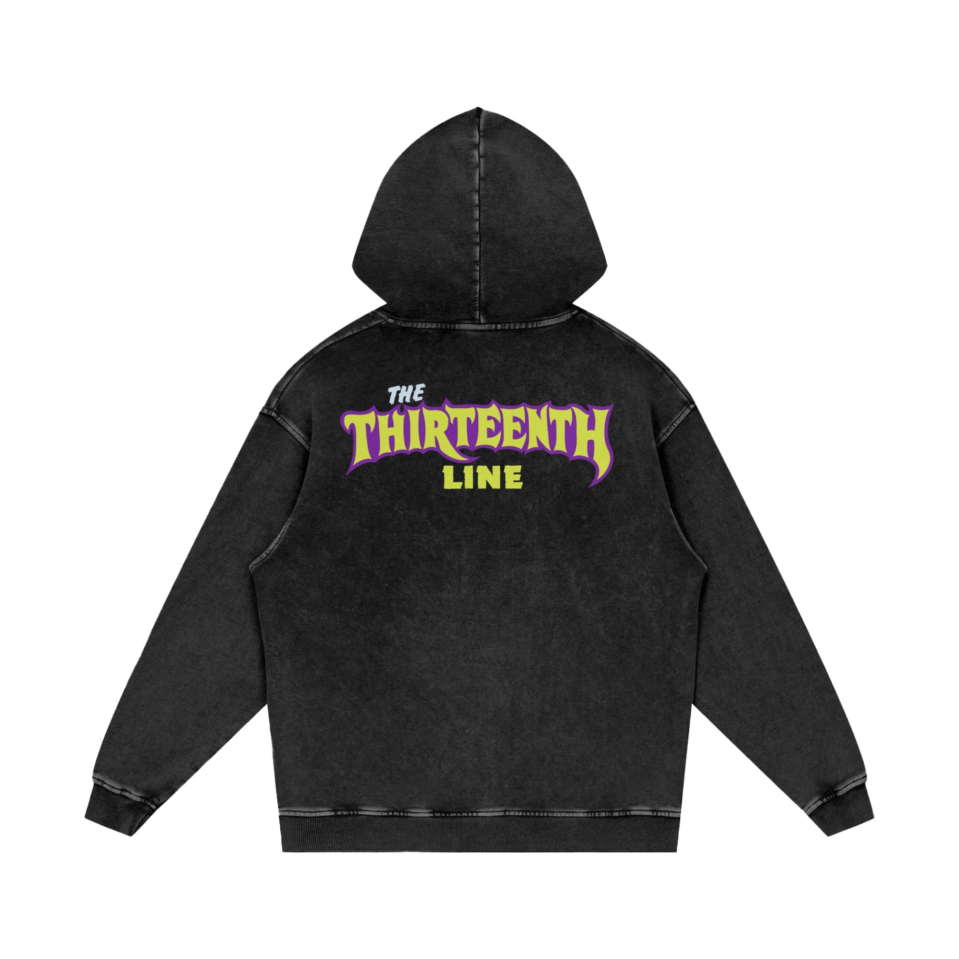 “13 IN MY POCKET” Snow Washed Loose Cotton Hoodie - Image 2