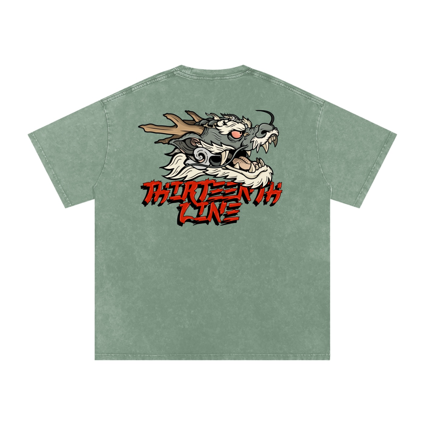 “DRAGON” Snow Washed Oversized Cotton T-Shirt - Image 10
