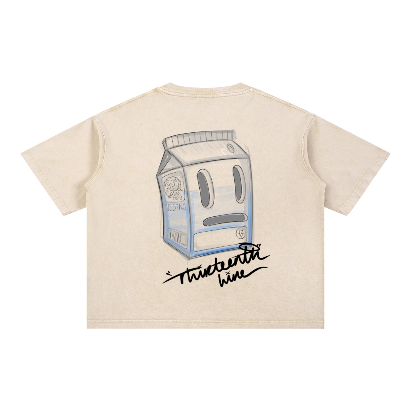 “MISSING” Mineral Wash Boxy Cotton T-Shirt - Image 8