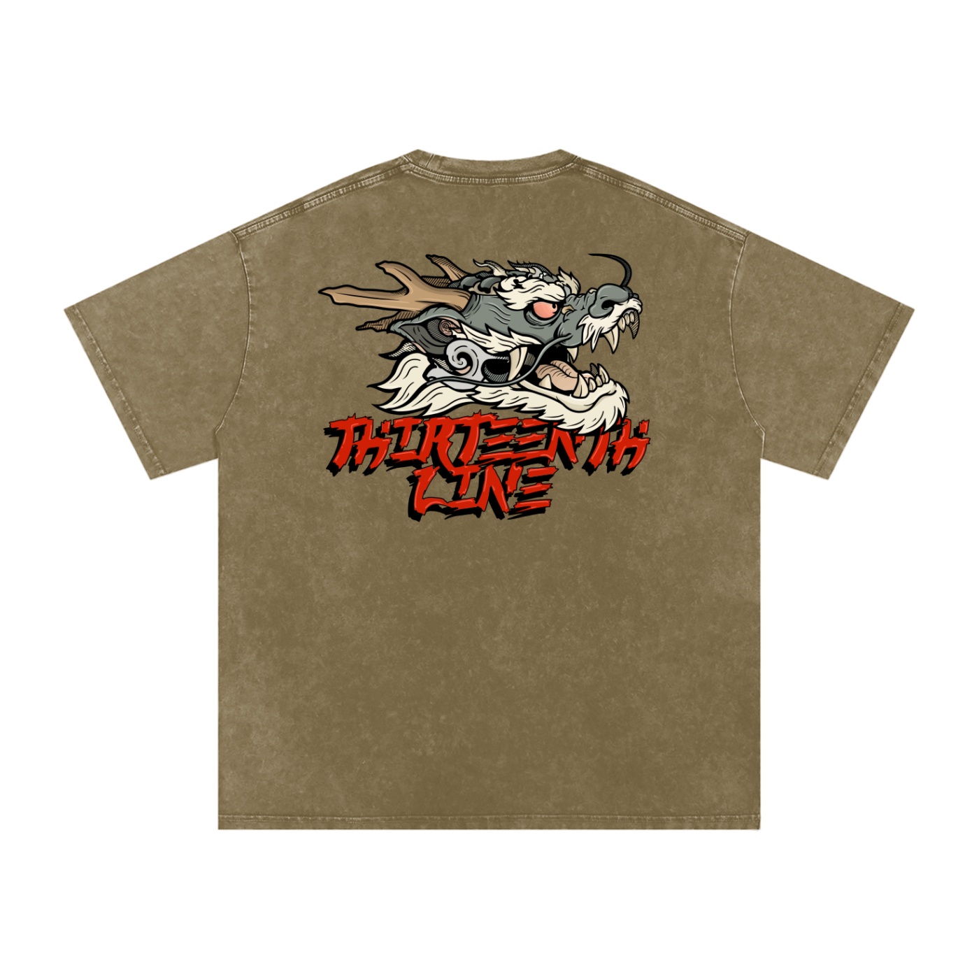 “DRAGON” Snow Washed Oversized Cotton T-Shirt - Image 30