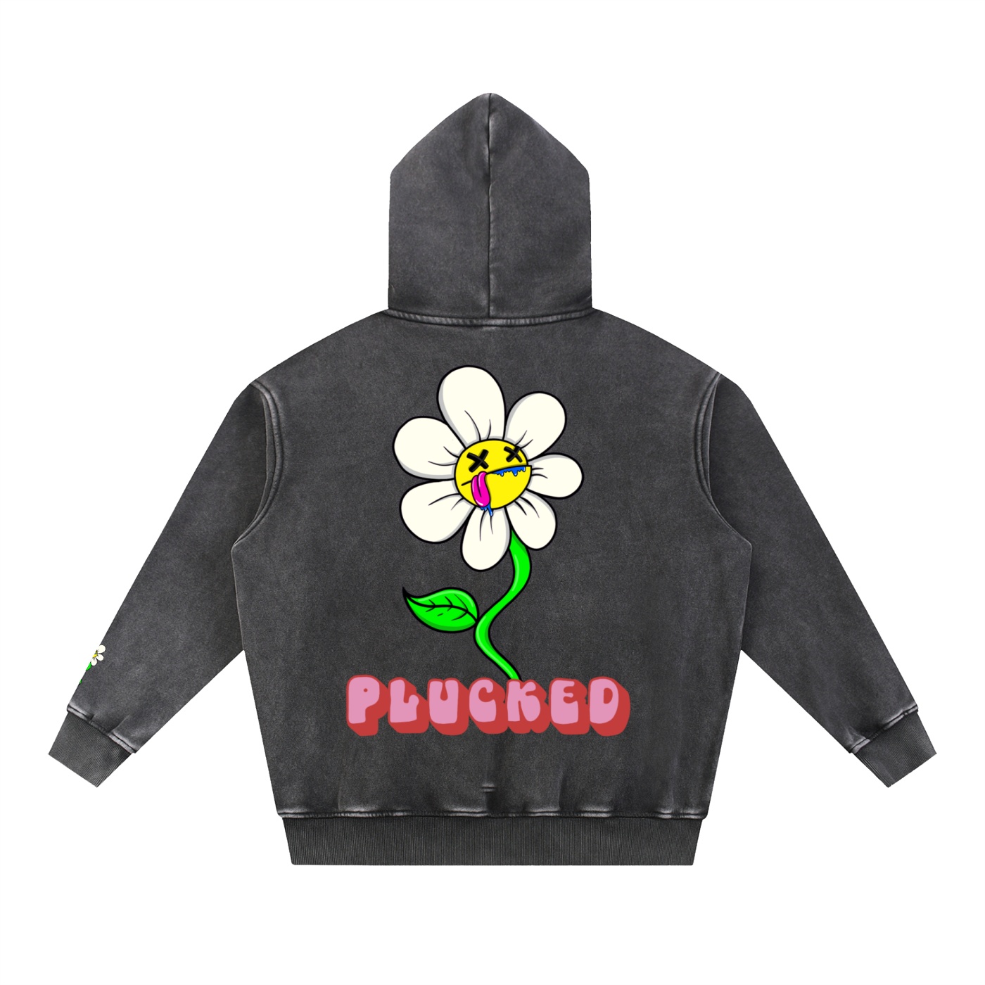 “PLUCKED” Snow Wash Fleece Oversize Hoodie - Image 18