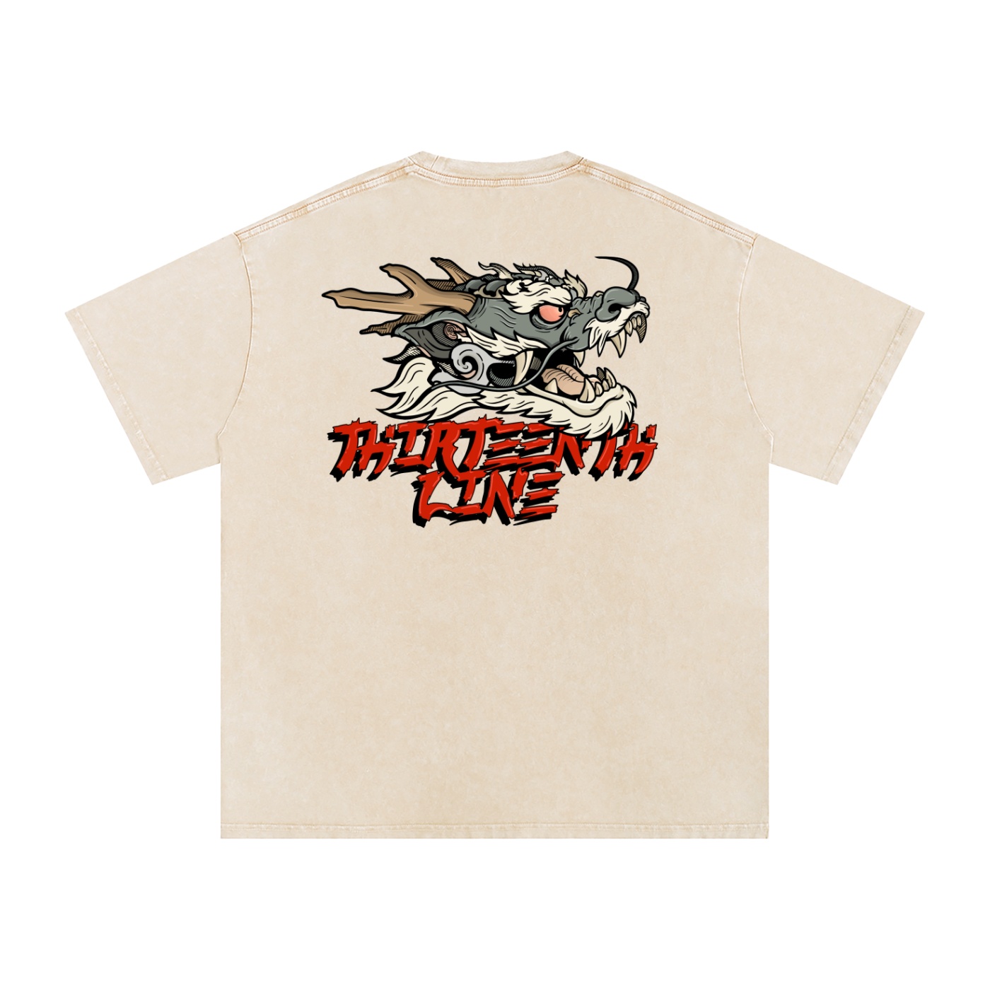 “DRAGON” Snow Washed Oversized Cotton T-Shirt - Image 6