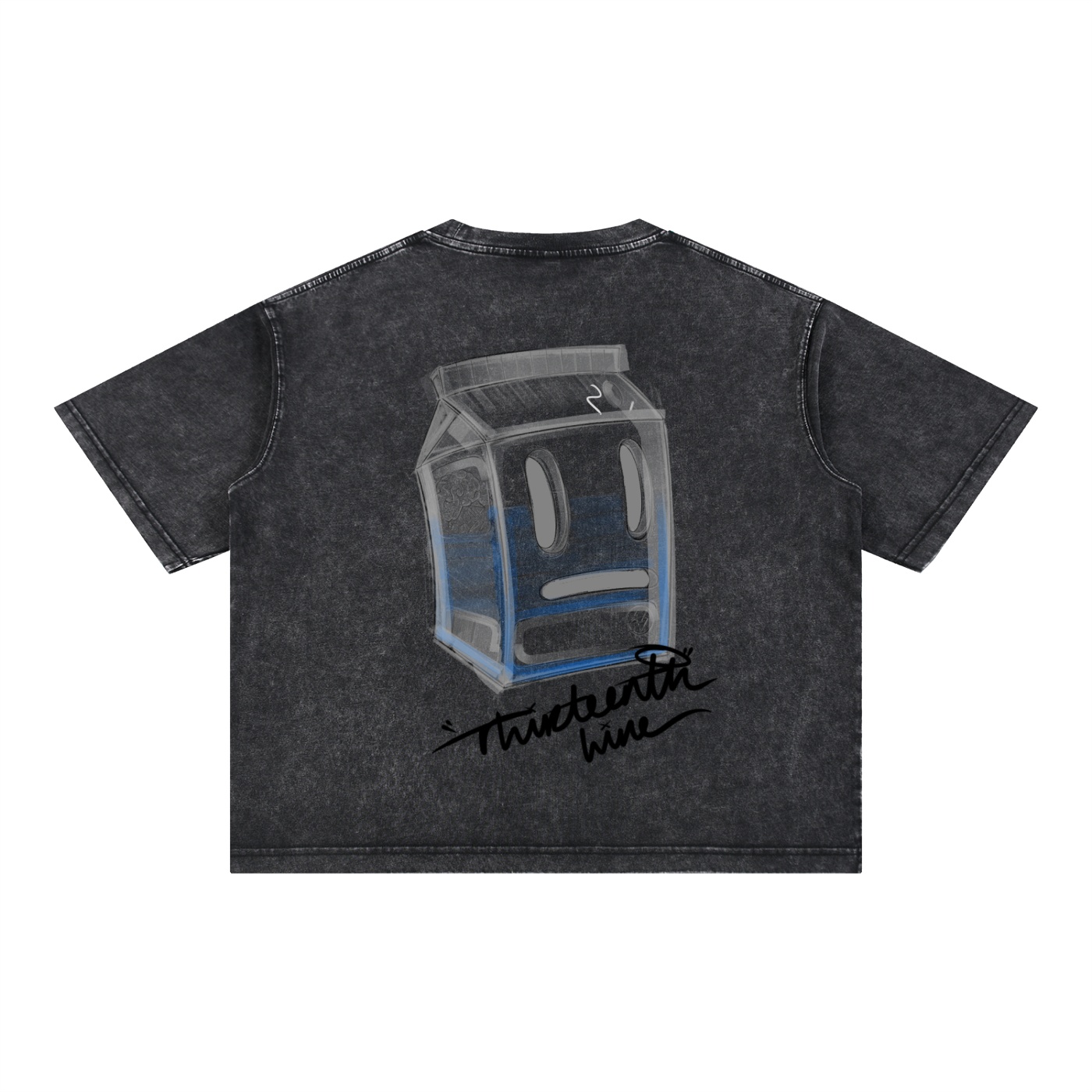 “MISSING” Mineral Wash Boxy Cotton T-Shirt - Image 2
