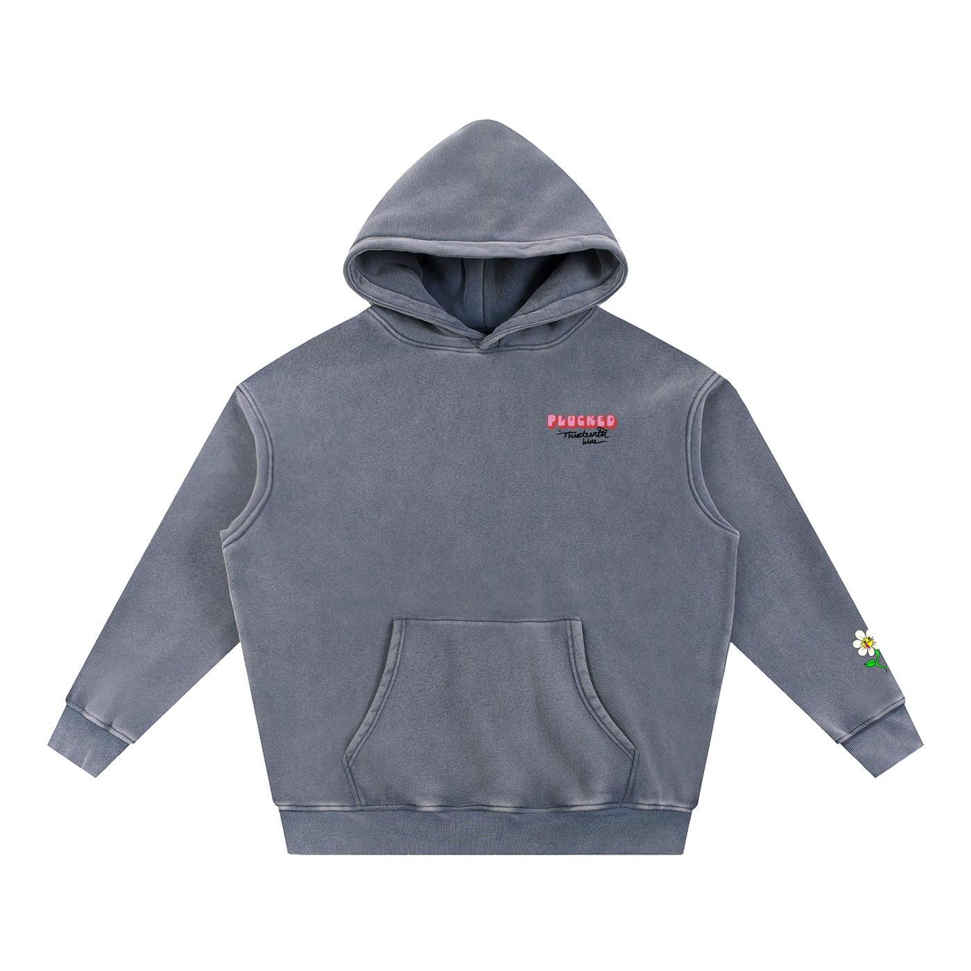 “PLUCKED” Snow Wash Fleece Oversize Hoodie - Image 7