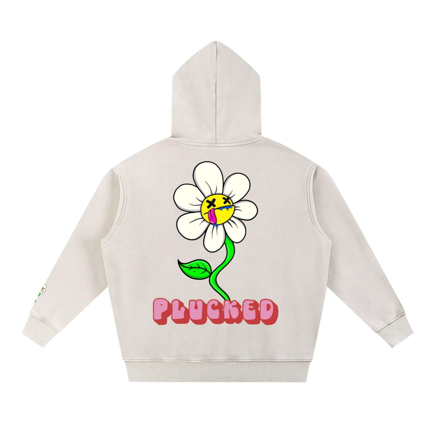 “PLUCKED” Snow Wash Fleece Oversize Hoodie - Image 2