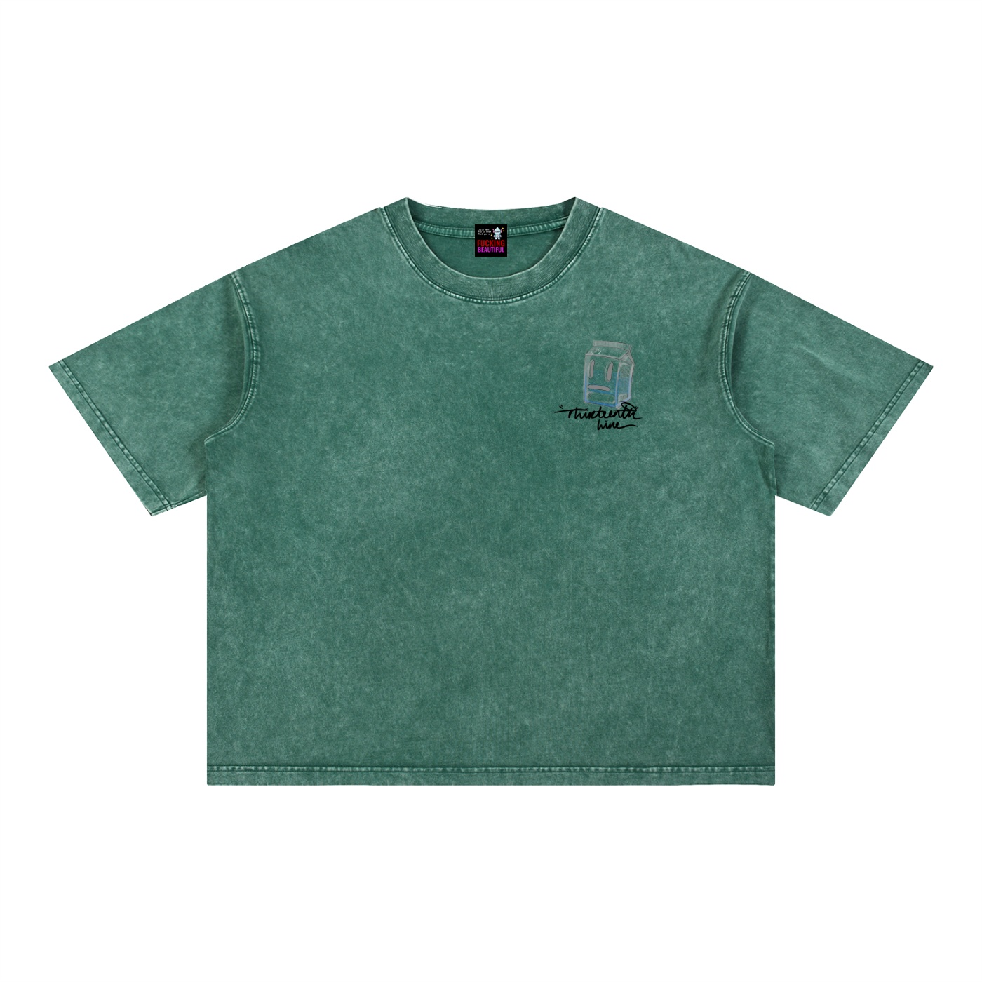“MISSING” Mineral Wash Boxy Cotton T-Shirt - Image 11