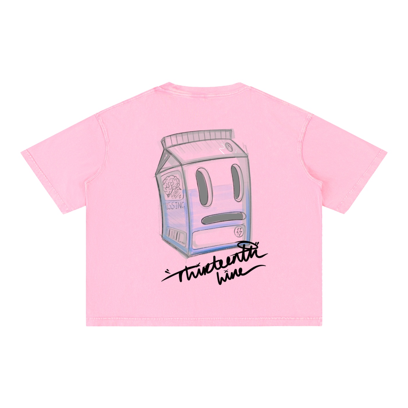 “MISSING” Mineral Wash Boxy Cotton T-Shirt - Image 20