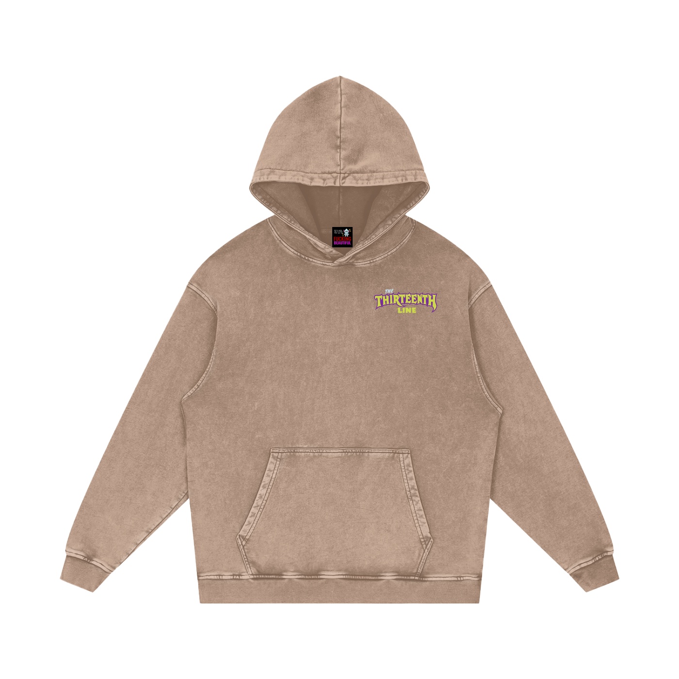 “13 IN MY POCKET” Snow Washed Loose Cotton Hoodie - Image 5
