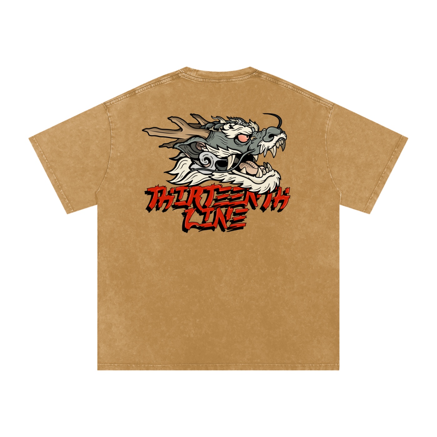“DRAGON” Snow Washed Oversized Cotton T-Shirt - Image 40