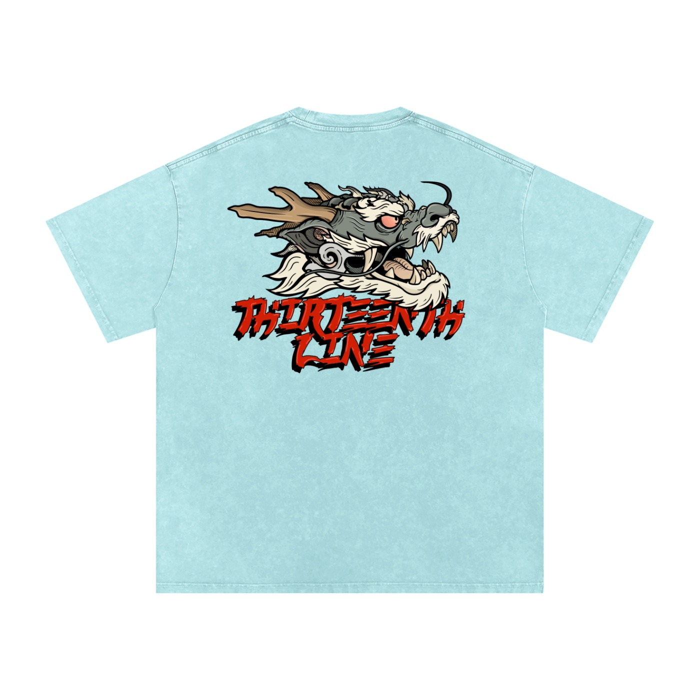 “DRAGON” Snow Washed Oversized Cotton T-Shirt